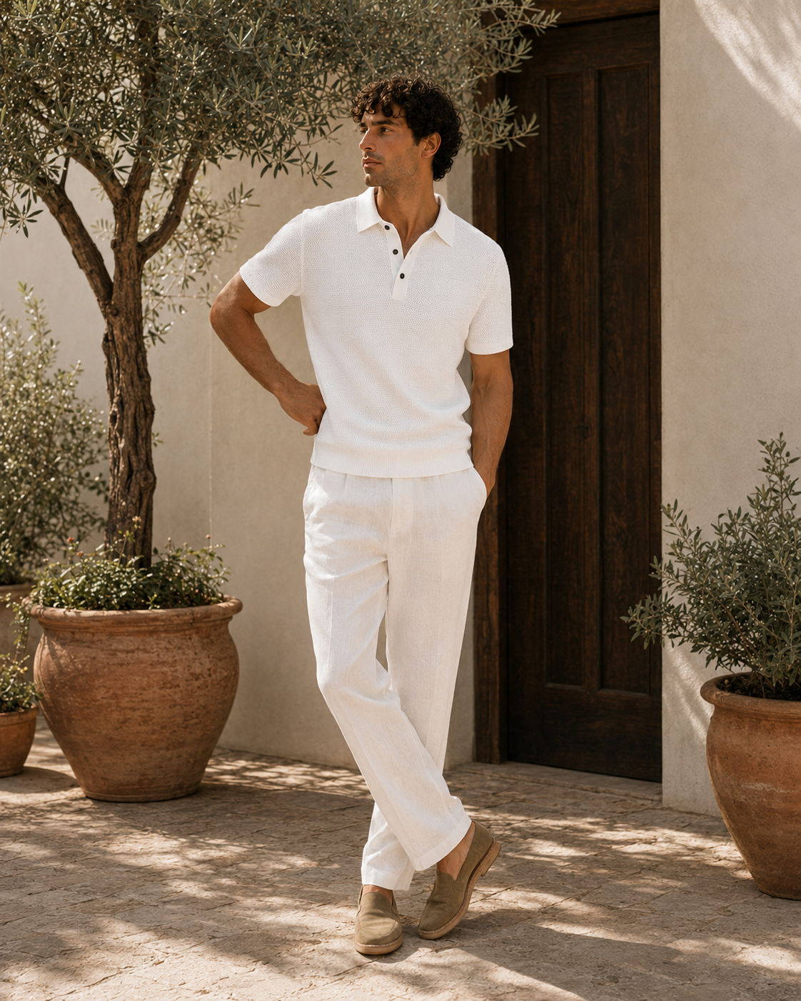 Polo con textura en relieve