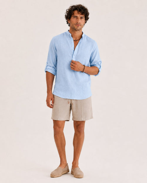 Camisa de lino - 2-azul-pastel