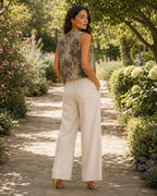 Chaleco corto floral de estilo tapestry - 2