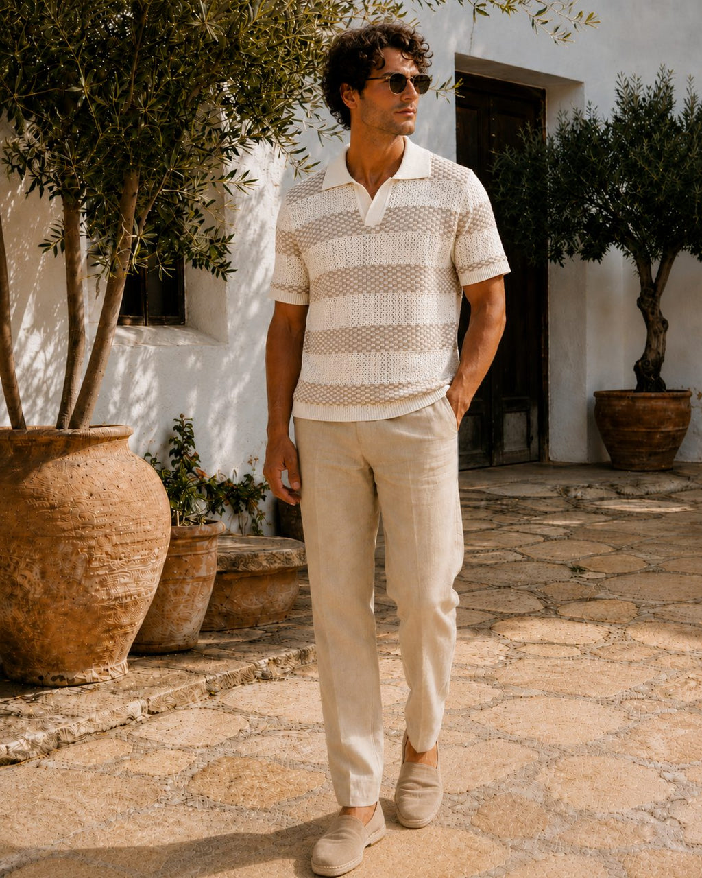 Pantalón casual - 1-beige