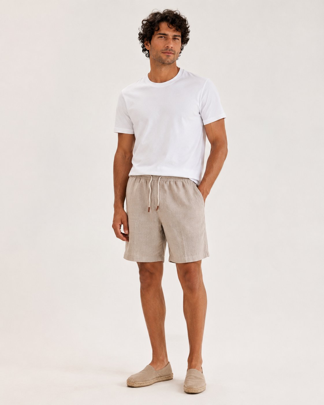 Pantalón corto de lino - 1-arena