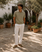 Polo con textura en relieve - 1-verde-oliva