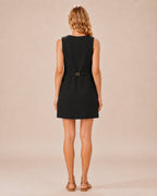 Vestido corto botones - 4