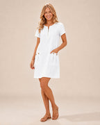 Vestido corto veraniego - 1-blanco